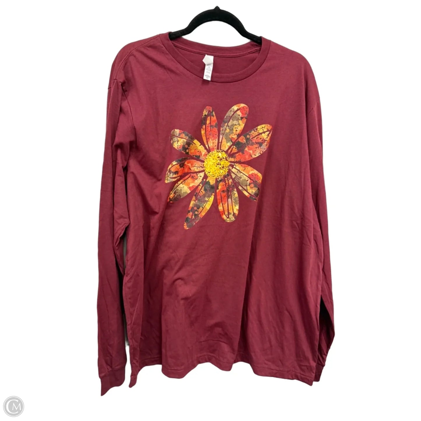 Top Long Sleeve Basic By Bella + Canvas In Maroon, Size: 2x