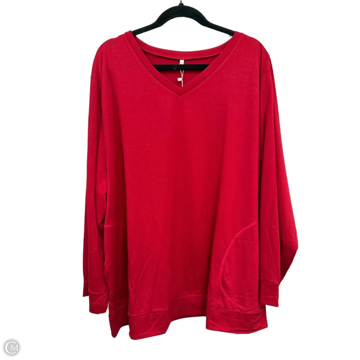 Top 3/4 Sleeve Basic By Clothes Mentor In Red, Size: 4x