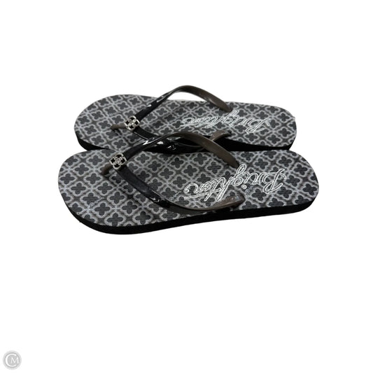 Sandals Flip Flops By Brighton In Black & White, Size: 8