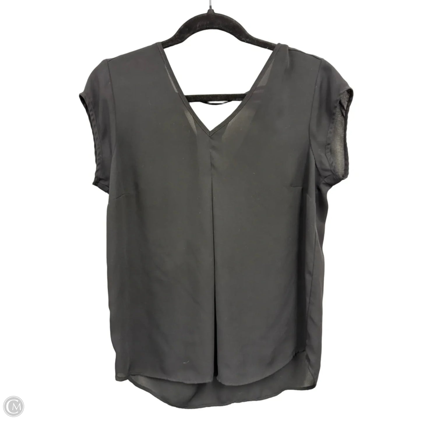 Blouse Short Sleeve By Halogen In Black, Size: M