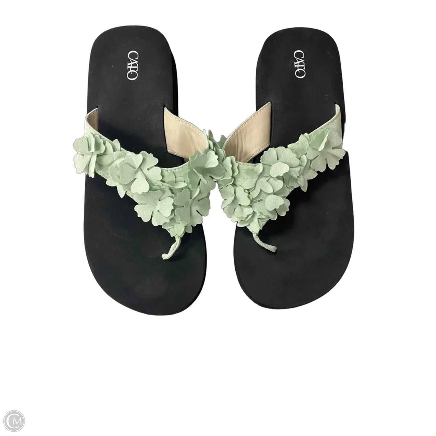Sandals Flip Flops By Cato In Green, Size: 10