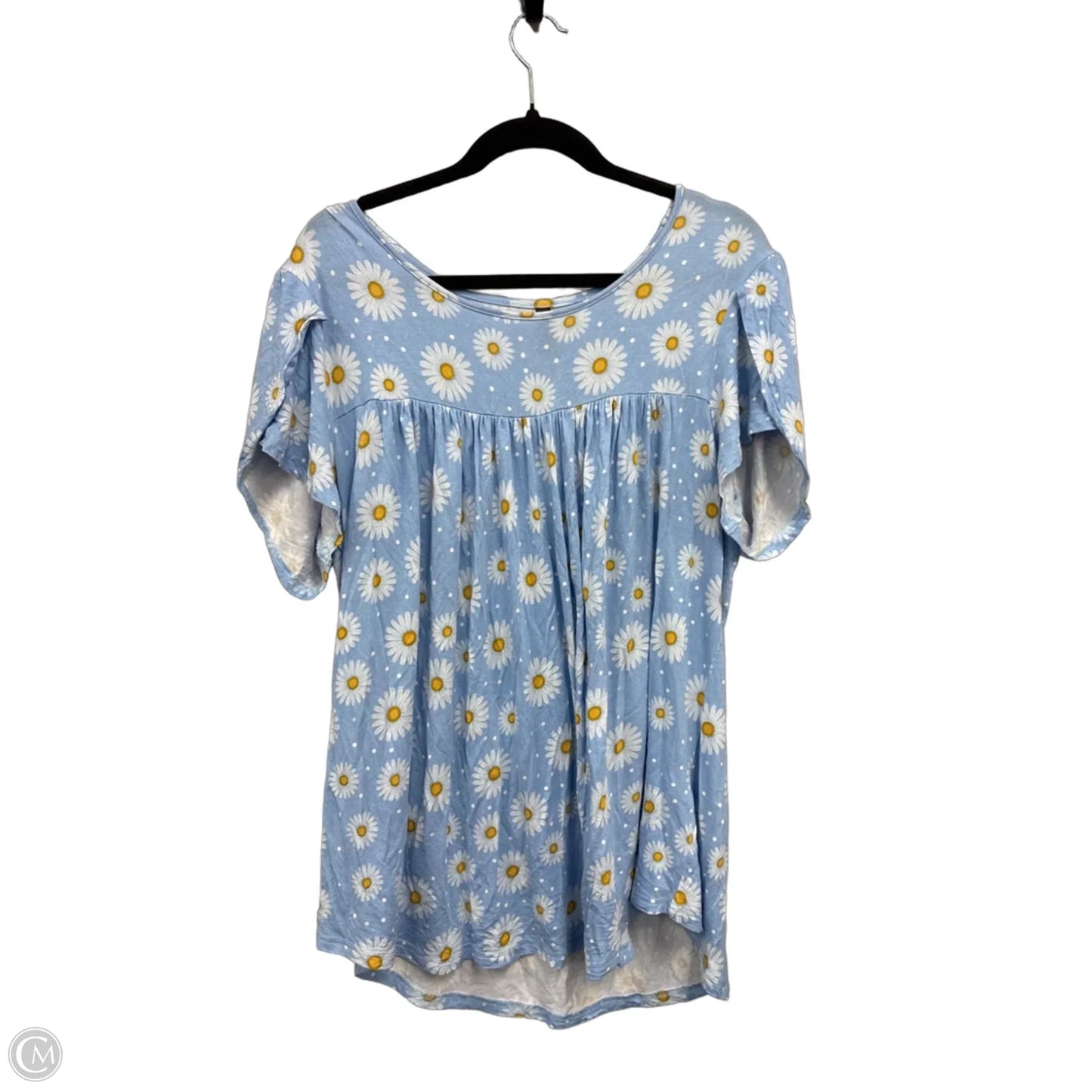 Top Short Sleeve By Clothes Mentor In Blue & White, Size: 30