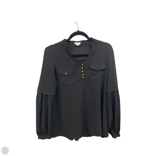 Blouse Long Sleeve By Clothes Mentor In Black, Size: S
