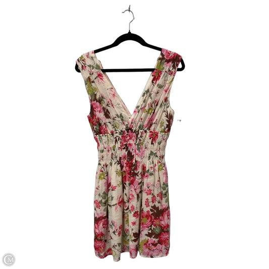 Dress Casual Short By Abercrombie And Fitch In Cream & Pink, Size: M