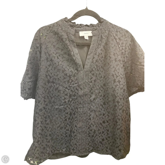 Blouse Short Sleeve By Cece In Black, Size: Xl