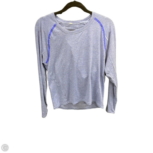 Athletic Top Long Sleeve Collar By Lululemon In Blue, Size: M