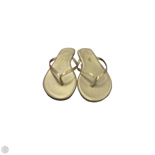 Sandals Flip Flops By Clothes Mentor In Gold, Size: 8