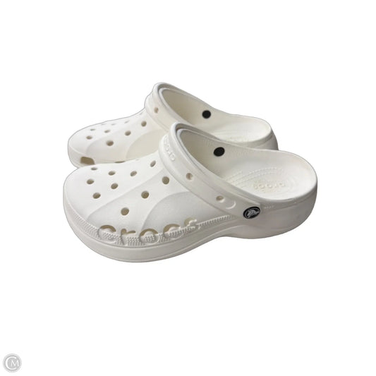 Shoes Heels Platform By Crocs In White, Size: 10