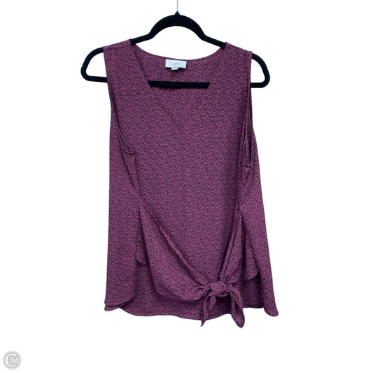 Top Sleeveless By Loft In Maroon, Size: L