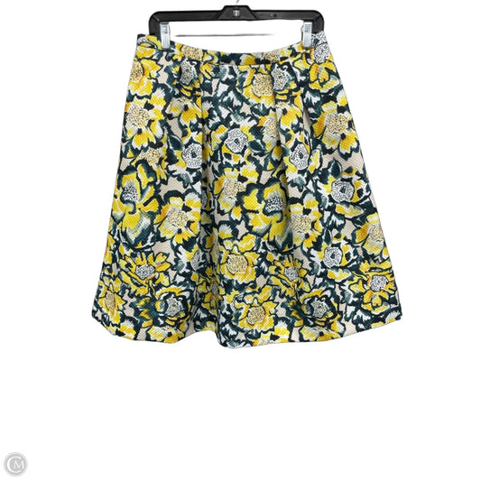 Skirt Midi By H&m In Green & Yellow, Size: 12