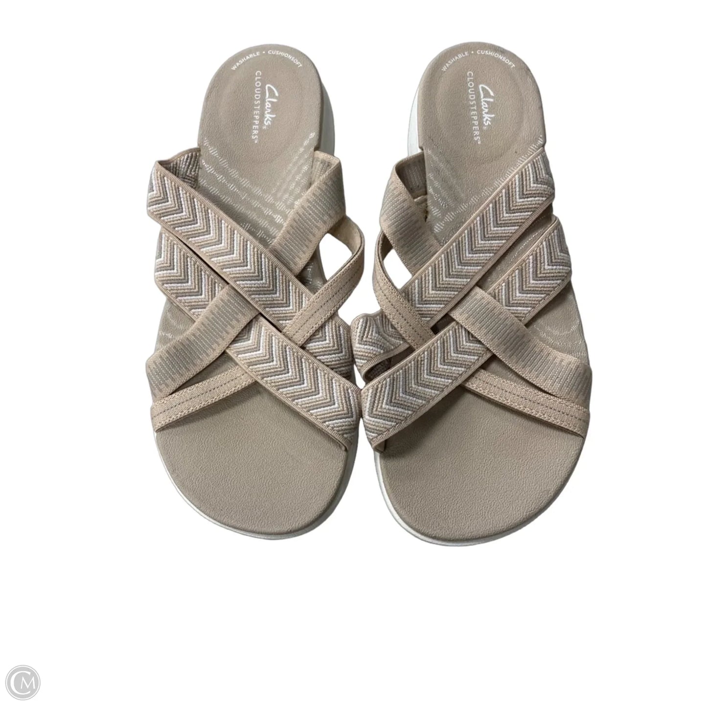 Sandals Heels Platform By Clarks In Taupe, Size: 9