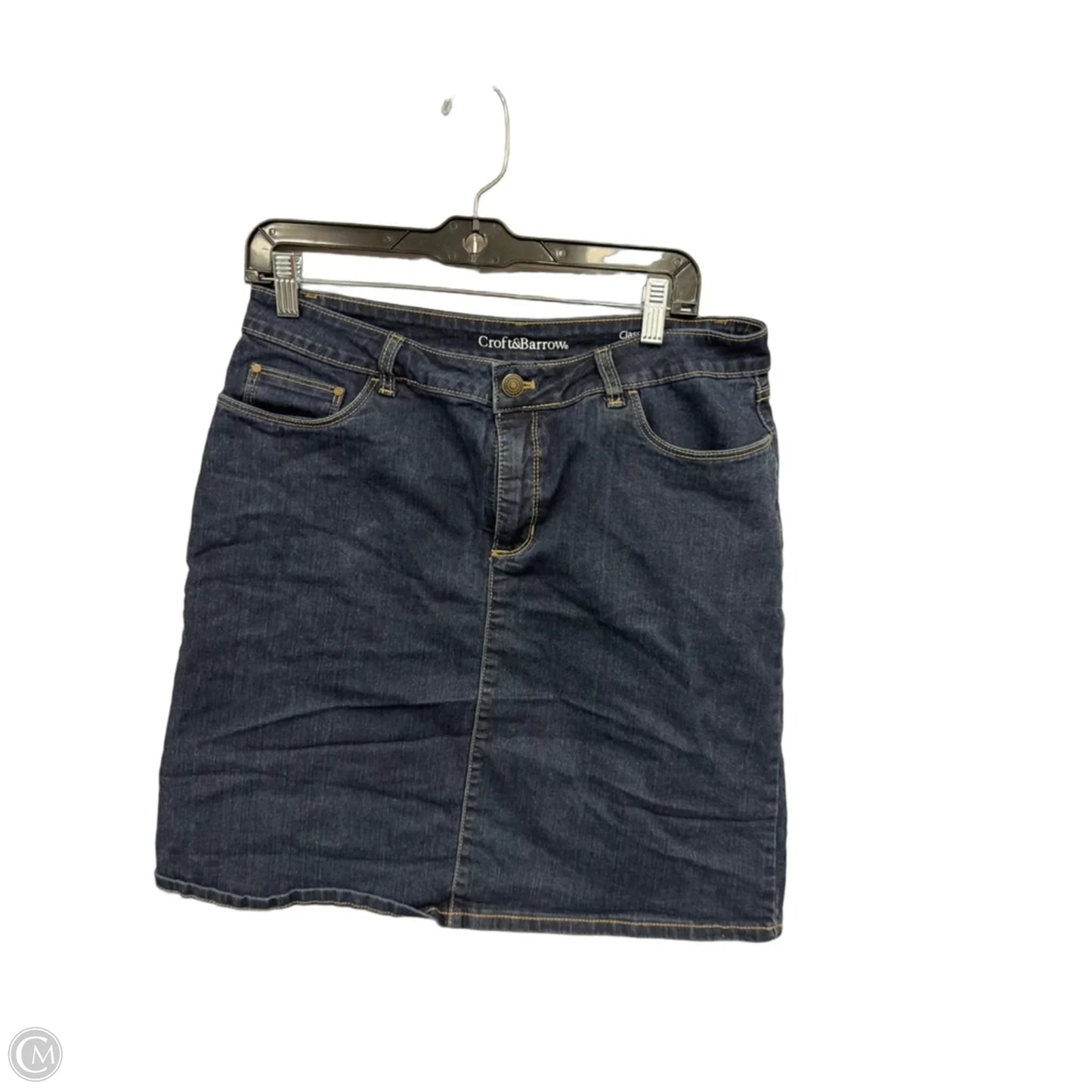 Skirt Midi By Croft And Barrow In Blue Denim, Size: 12