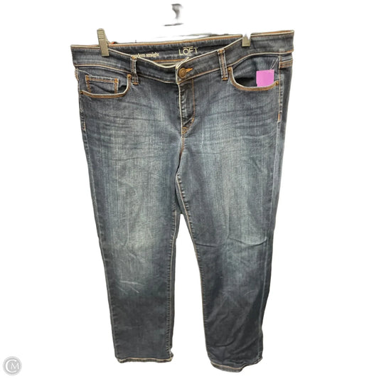 Jeans Straight By Loft In Blue Denim, Size: 14