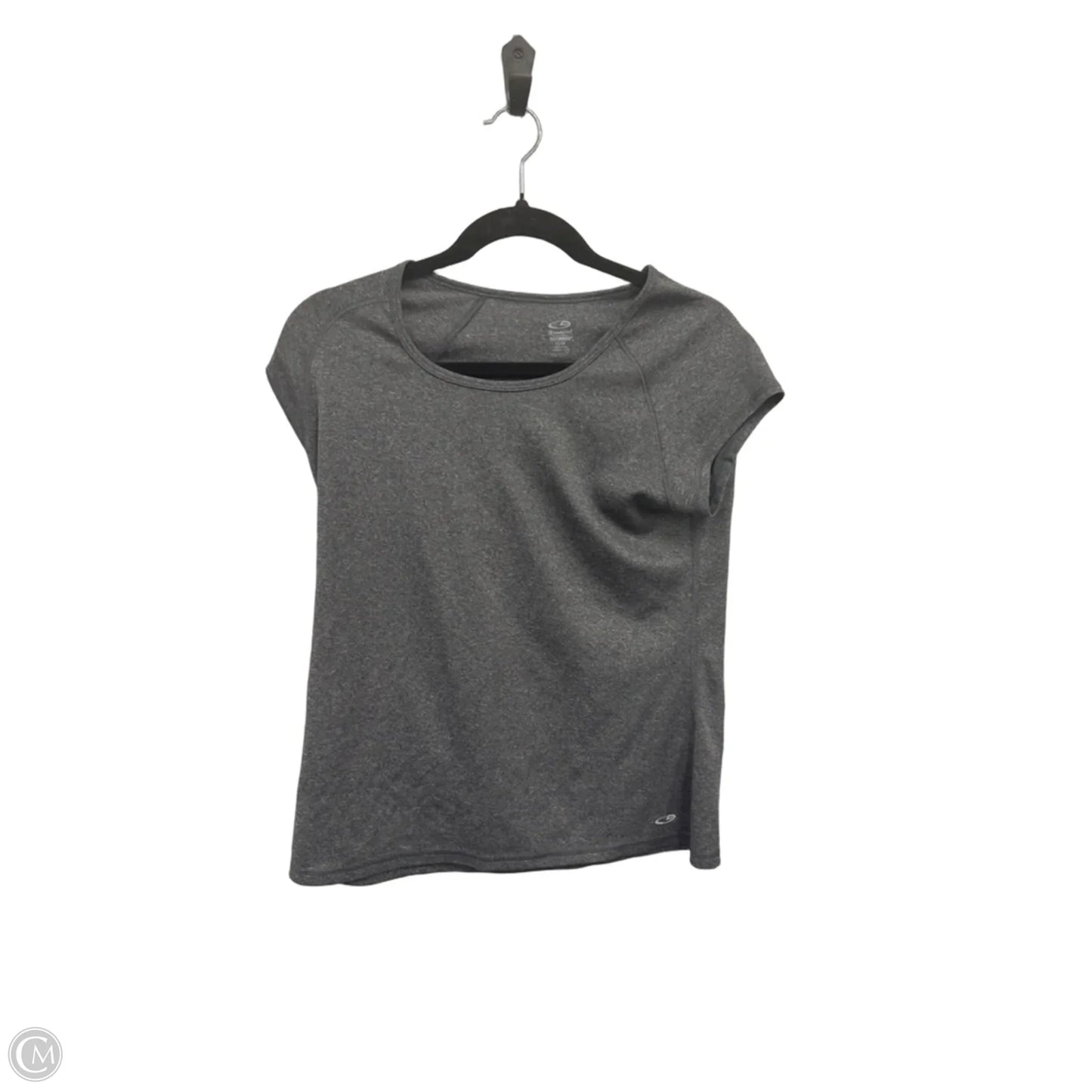 Athletic Top Short Sleeve By Champion In Grey, Size: M