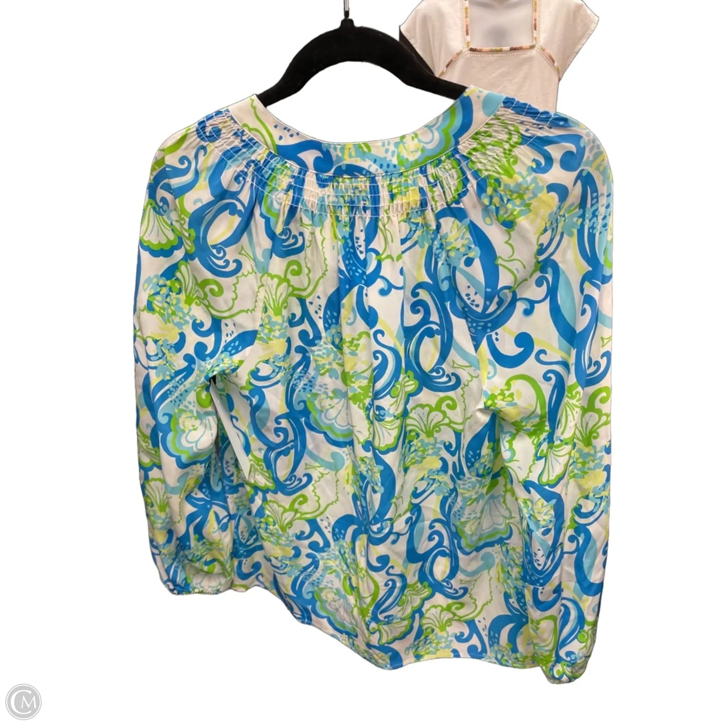 Top Long Sleeve Designer By Lilly Pulitzer In Blue & Green, Size: Xs