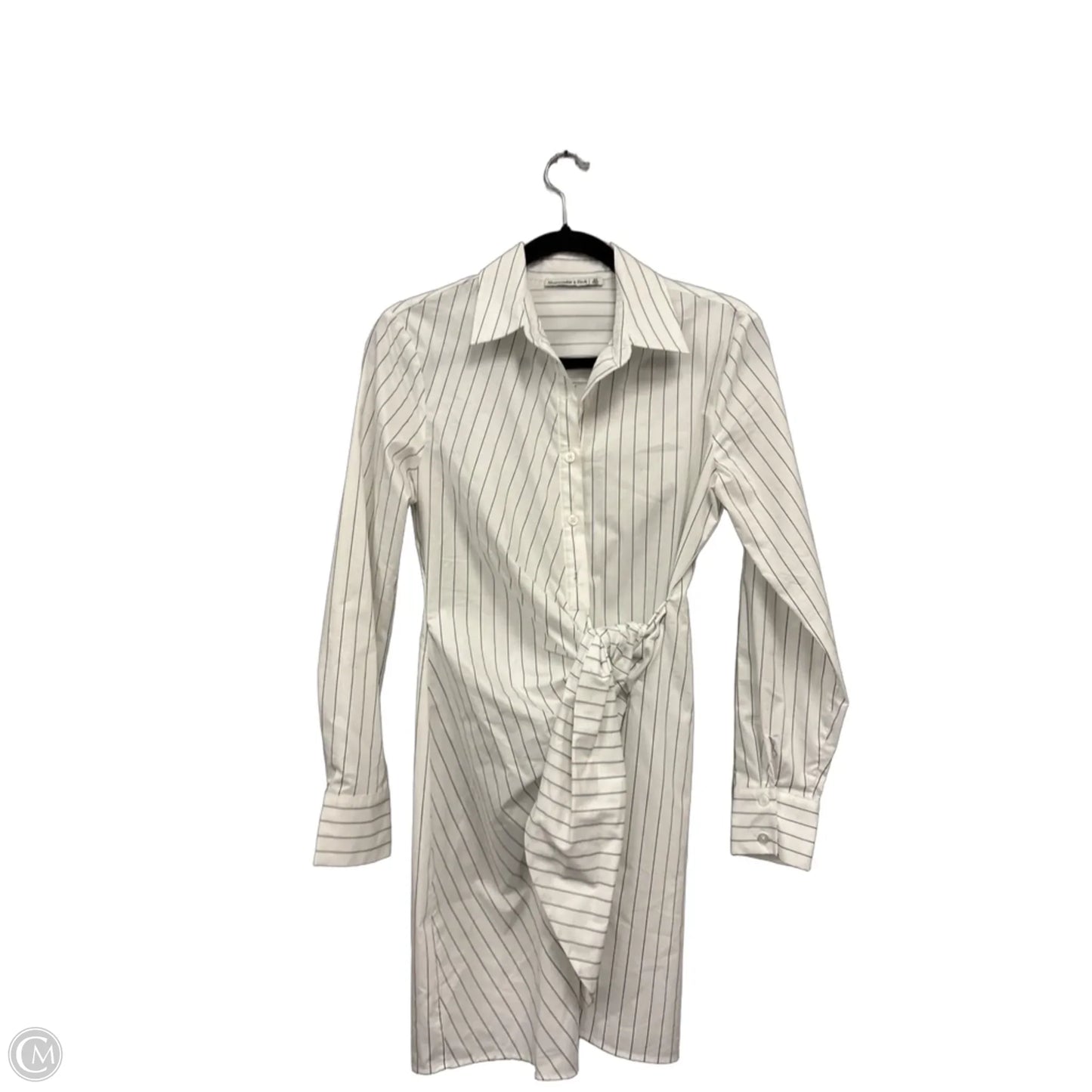 Dress Casual Midi By Abercrombie And Fitch In Grey & White, Size: Xs