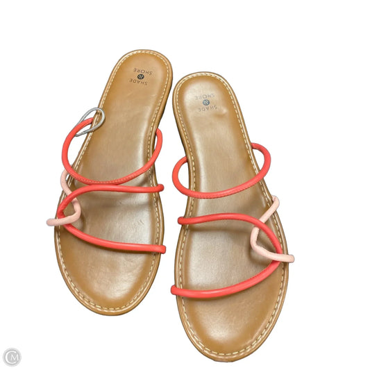 Sandals Flats By Shade & Shore In Coral, Size: 11