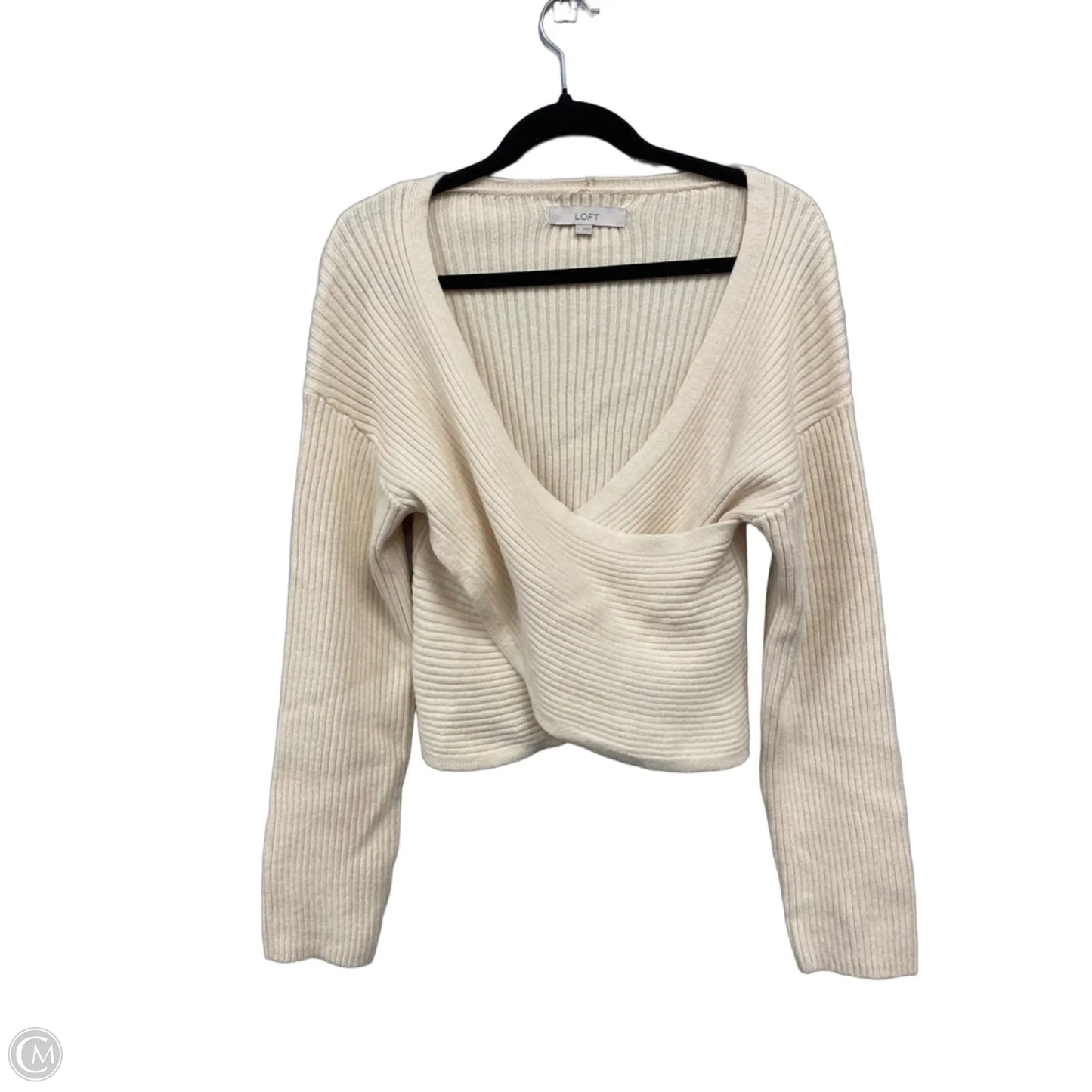 Sweater By Loft In Cream, Size: L