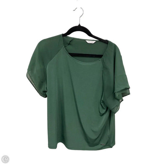Top Short Sleeve By Calvin Klein In Green, Size: L
