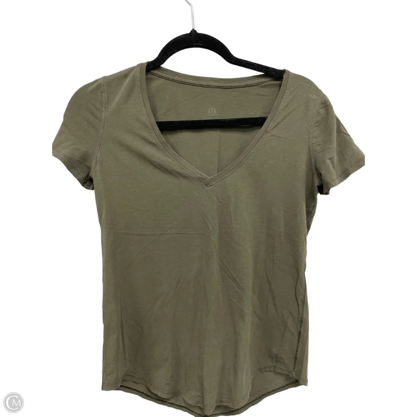 Athletic Top Short Sleeve By Lululemon In Green, Size: S