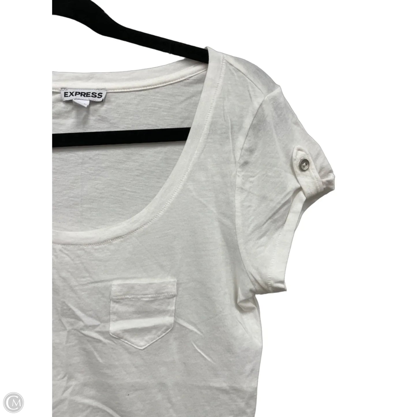 Top Short Sleeve By Express In White, Size: S