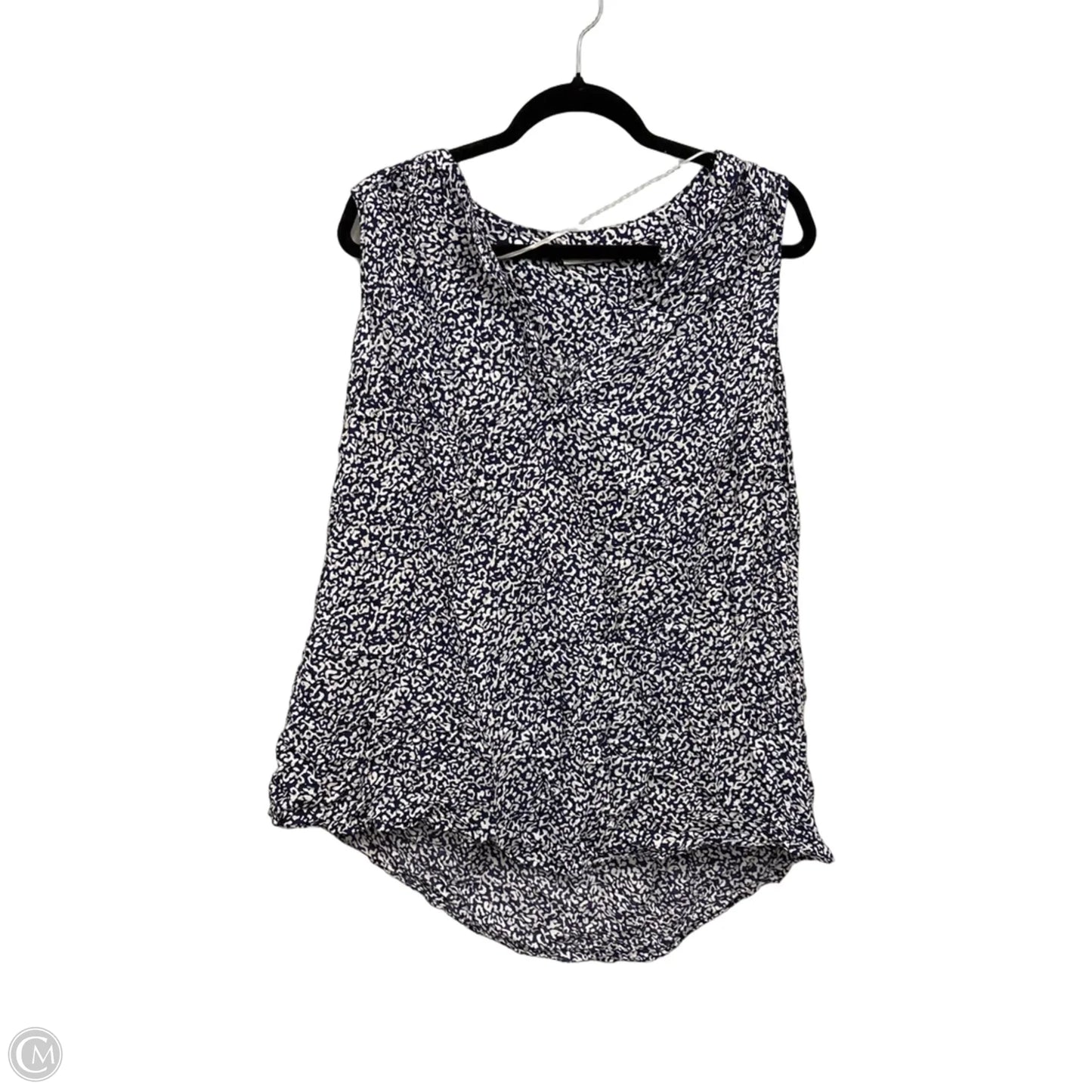 Top Sleeveless By Dalia In Blue & White, Size: 1x