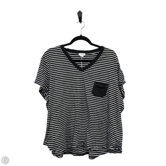 Top Short Sleeve By Splendid In Black & White, Size: 2x