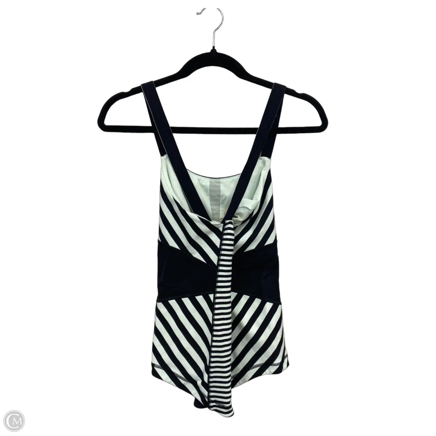 Athletic Tank Top By Lululemon In Black & Green, Size: 8
