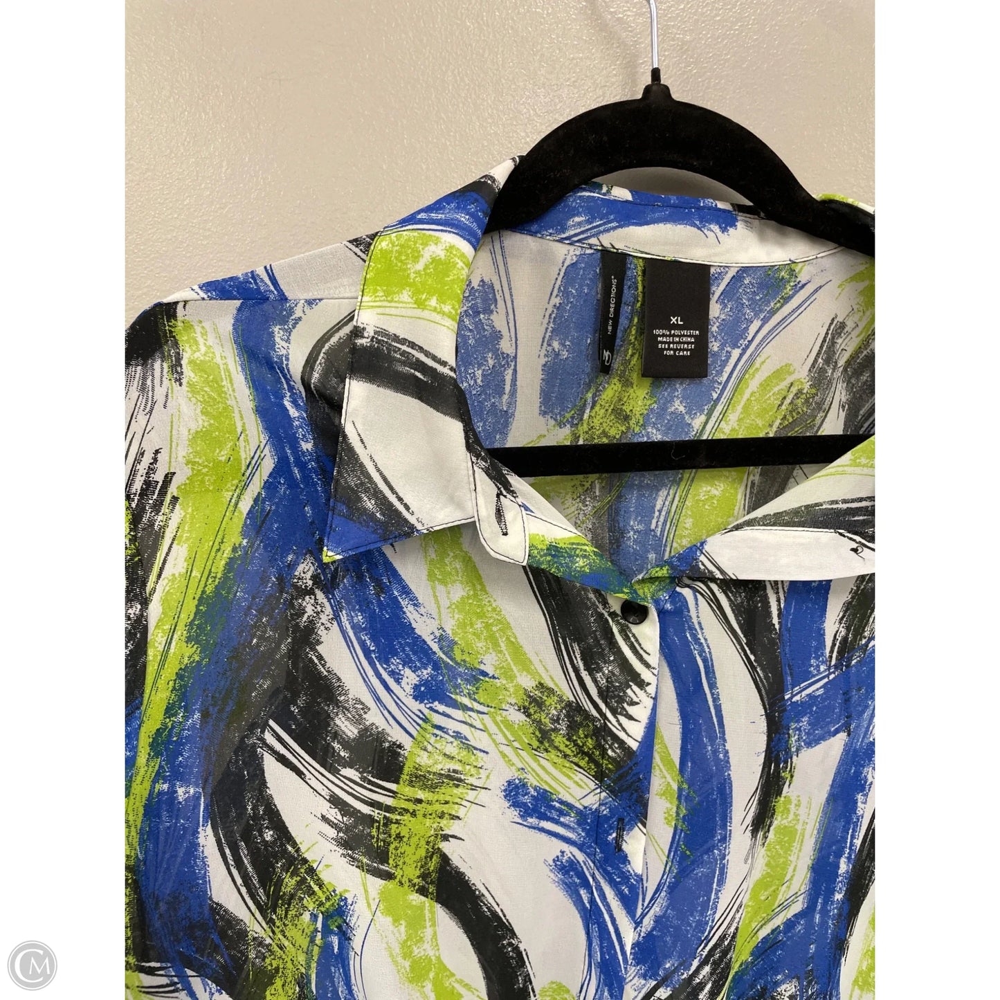 Top Long Sleeve By New Directions In Blue & Green, Size: Xl