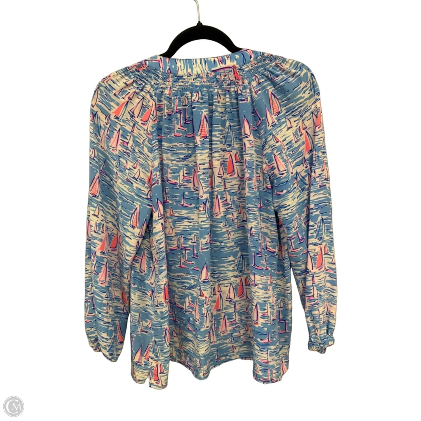 Blouse Designer By Lilly Pulitzer In Blue, Size: L