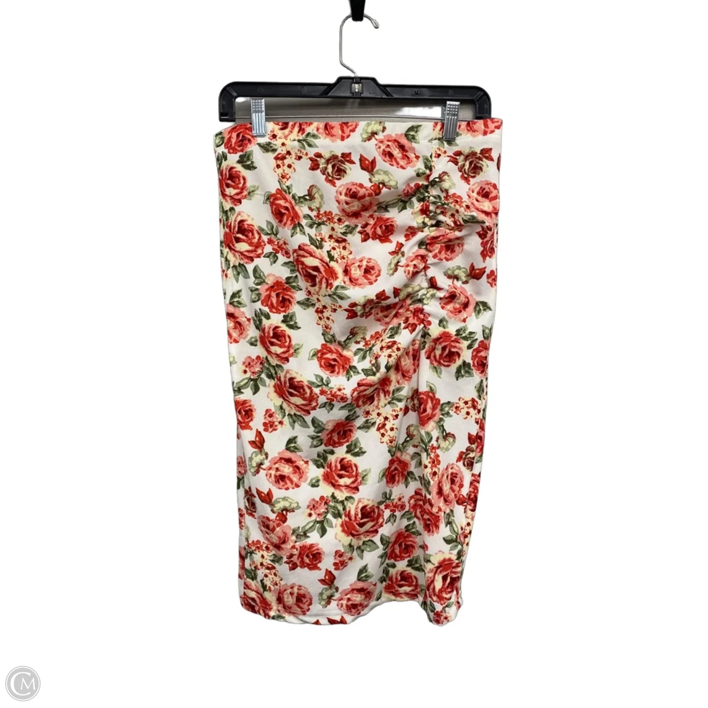 Skirt Midi By Shein In Red & White, Size: Xl
