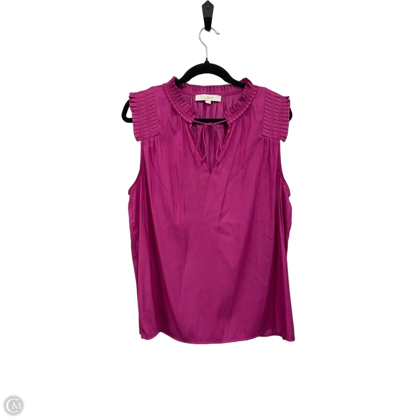 Top Short Sleeve By Loft In Black, Size: L