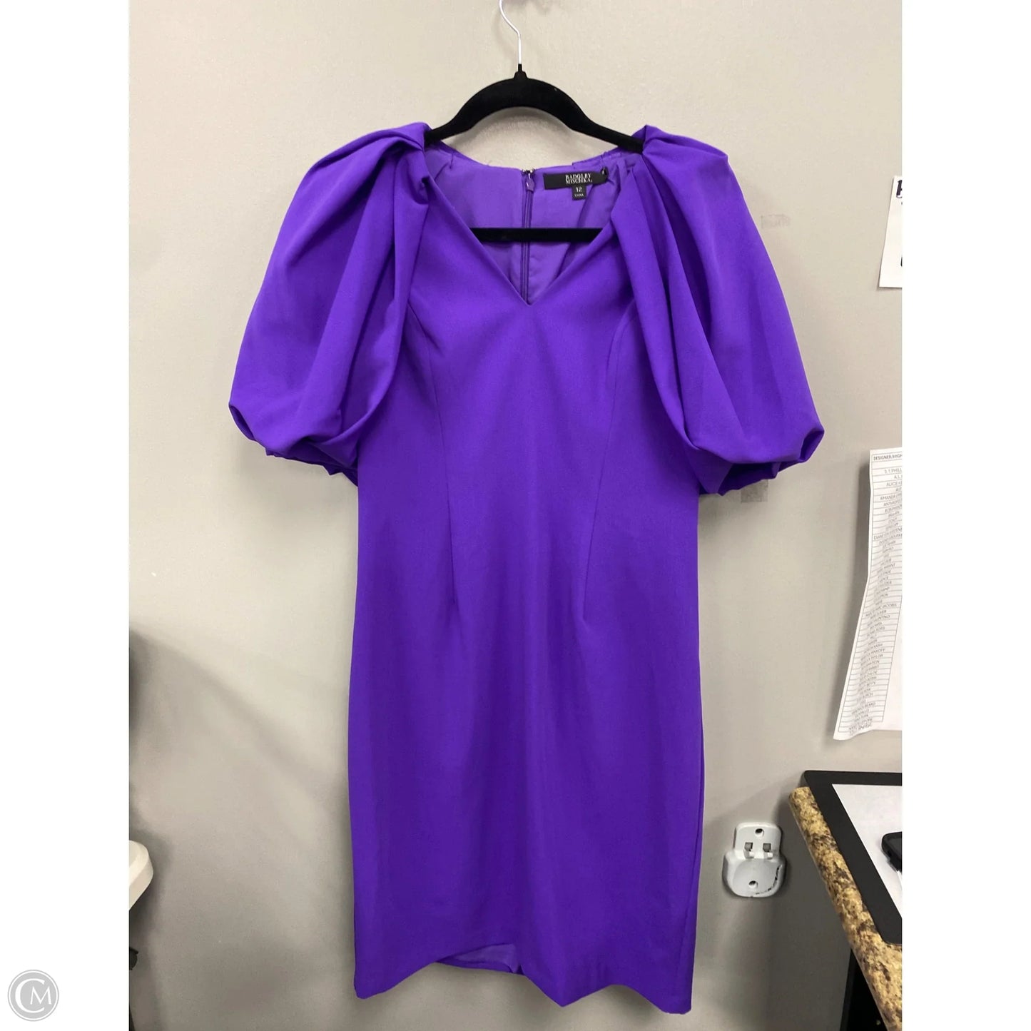 Dress Casual Midi By Badgley Mischka In Purple, Size: 12