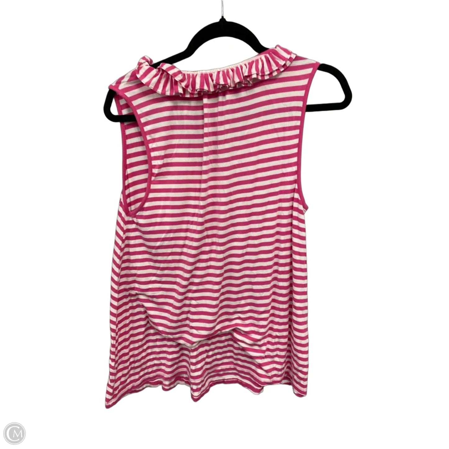 Top Sleeveless By Crown And Ivy In Pink & White, Size: L