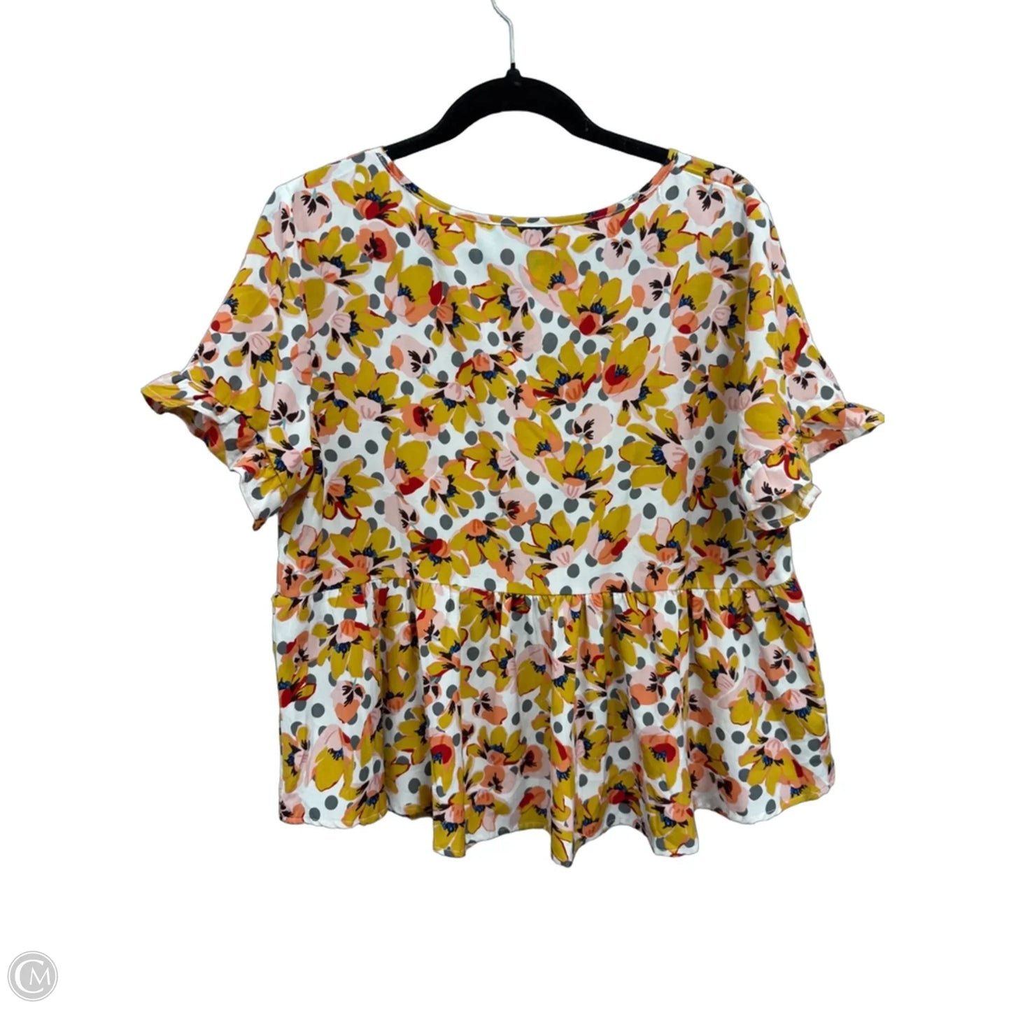 Top Short Sleeve By Shein In Yellow, Size: M