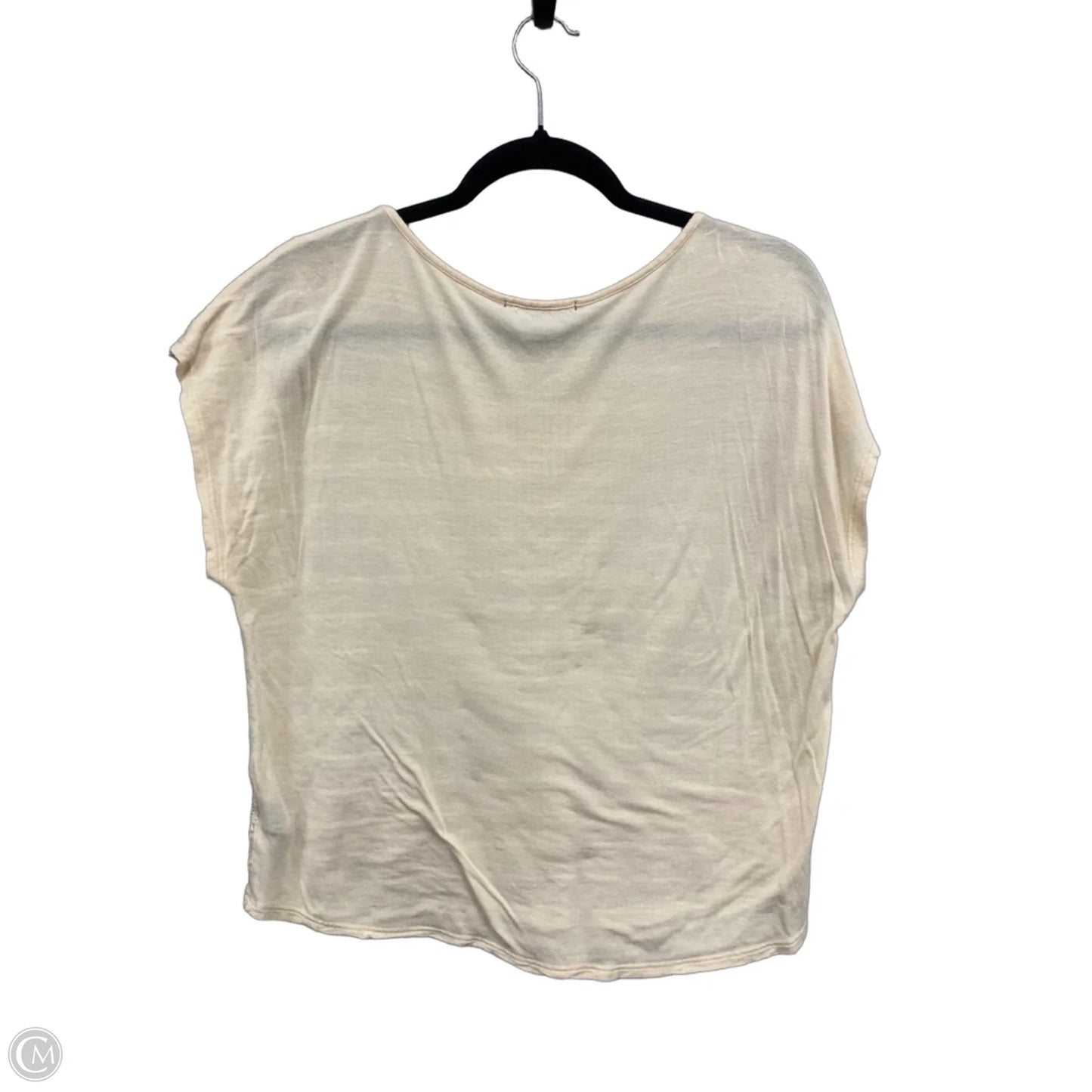 Top Short Sleeve By Forever 21 In Cream, Size: M