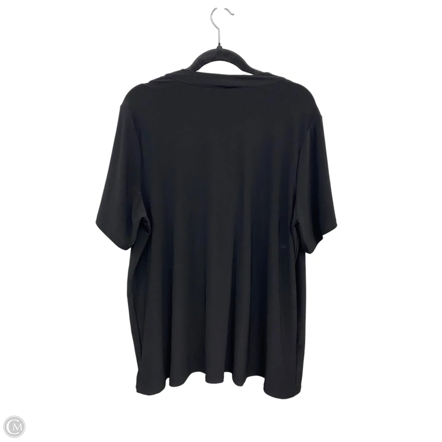 Top Short Sleeve By Dennis Basso Qvc In Black, Size: 2x