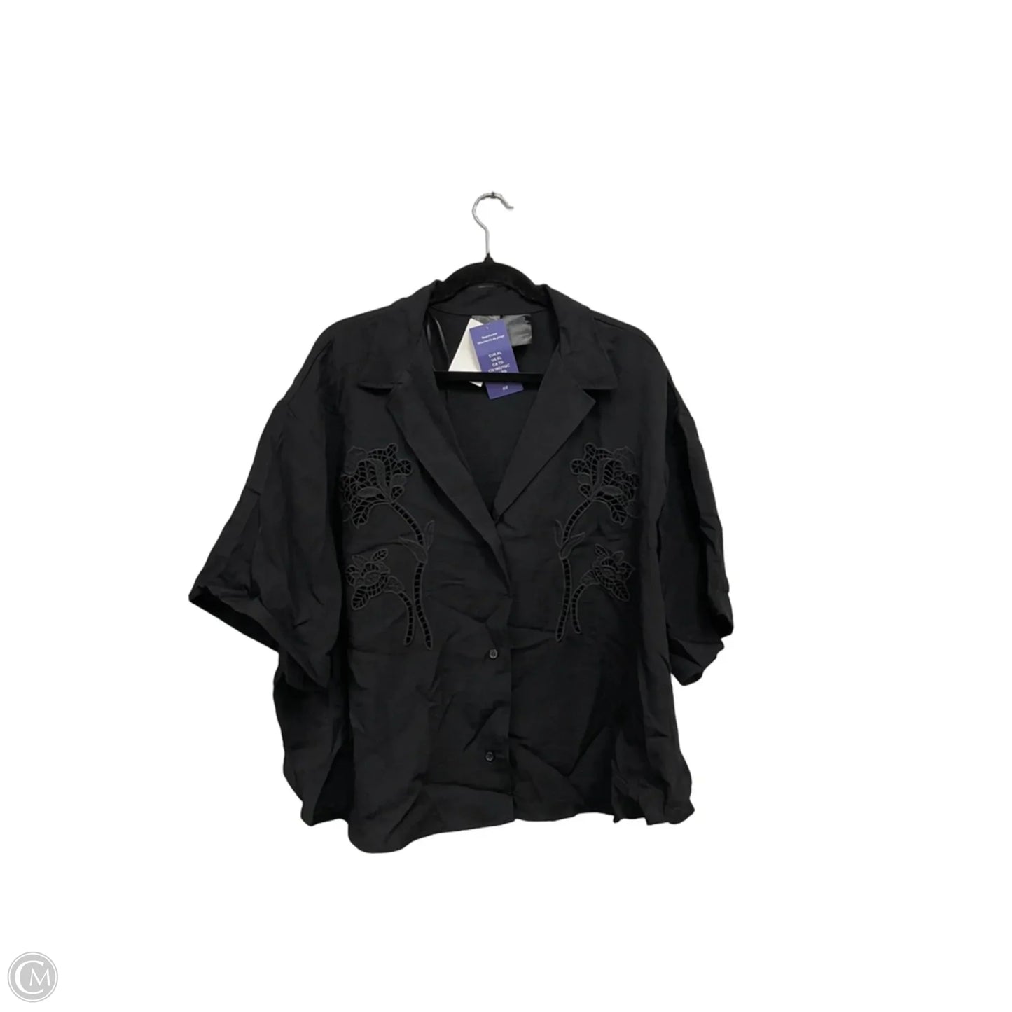 Top Short Sleeve By H&m In Black, Size: Xl