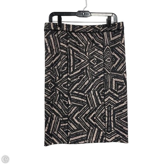 Skirt Midi By Calvin Klein In Black & Tan, Size: 10