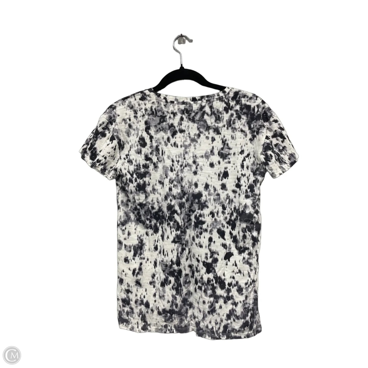 Top Short Sleeve By Calvin Klein In Grey & White, Size: S