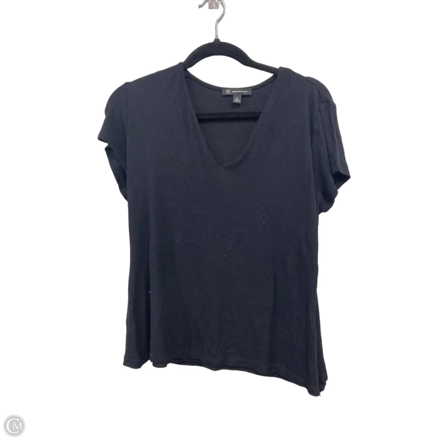 Top Short Sleeve By Inc In Black, Size: Xxl