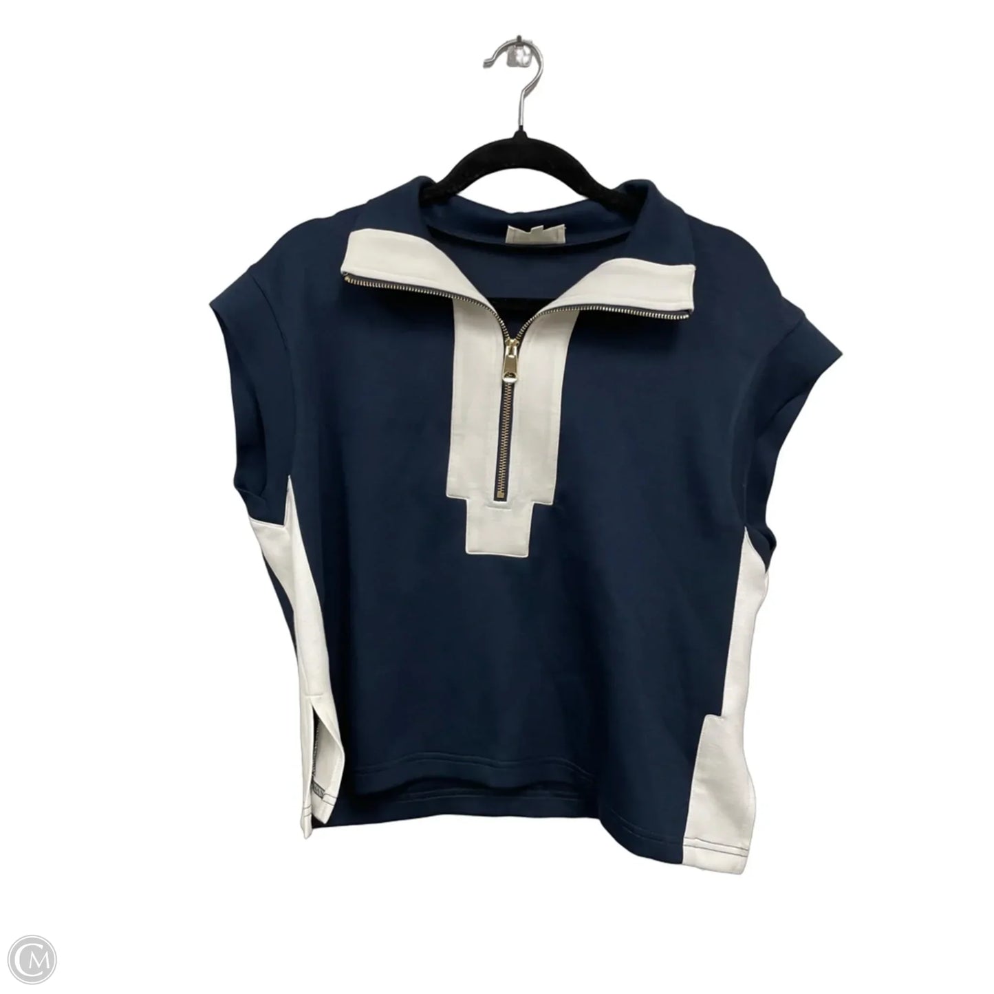 Top Short Sleeve By Entro In Blue & White, Size: S