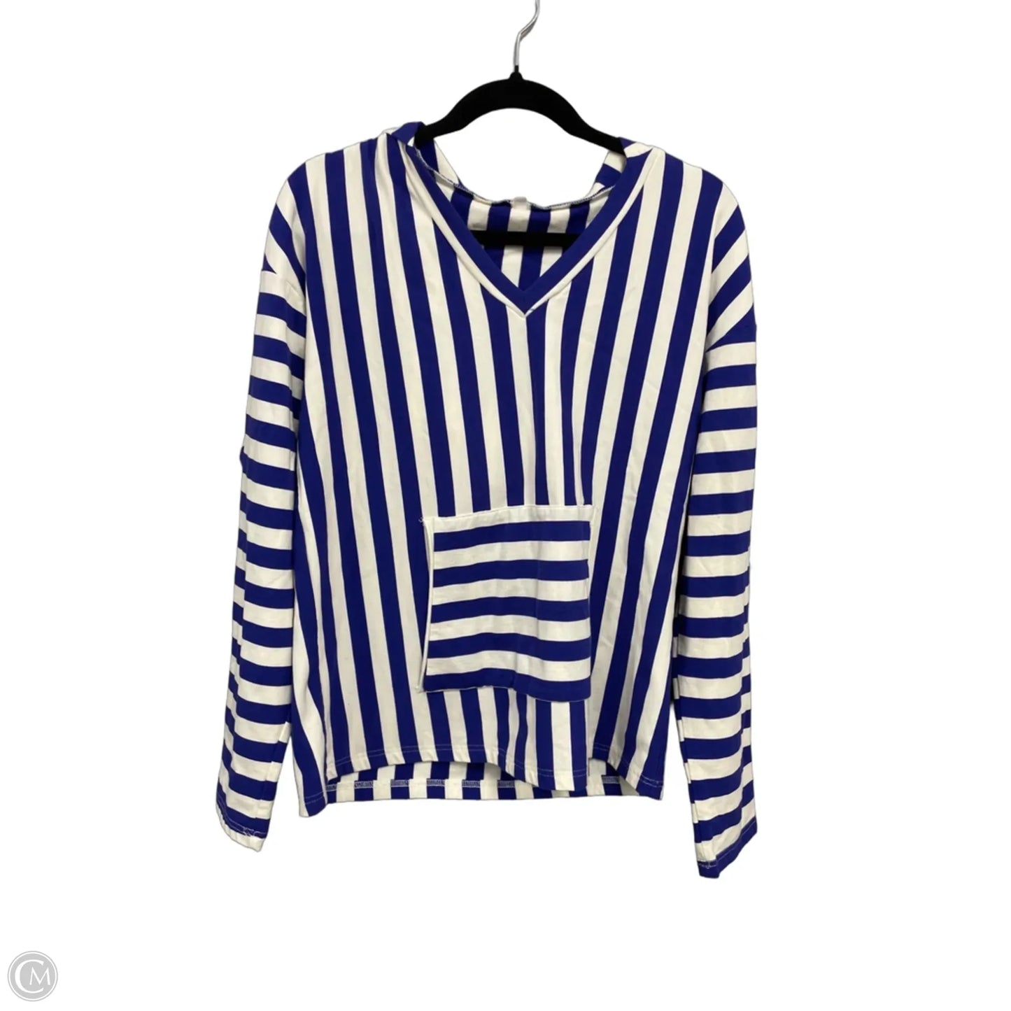Top Long Sleeve By Clothes Mentor In Blue & White, Size: M