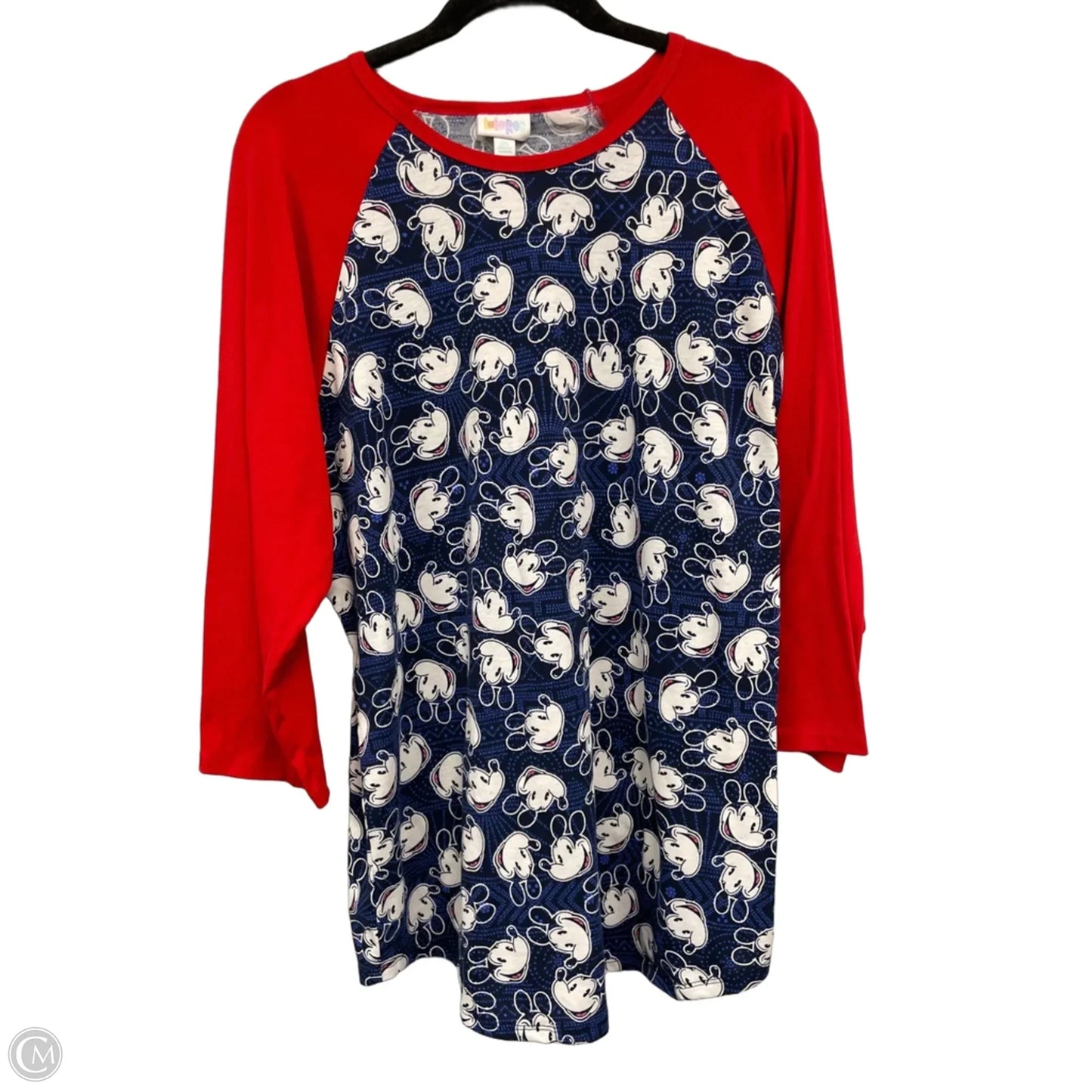 Top 3/4 Sleeve By Lularoe In Blue & Red, Size: 2x