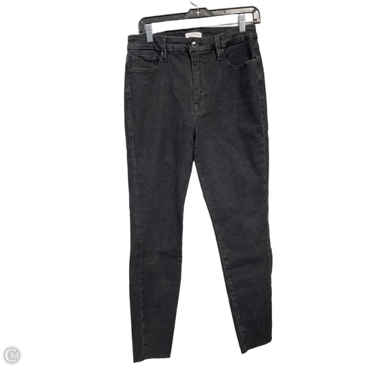 Jeans Cropped By Good American In Black Denim, Size: 10