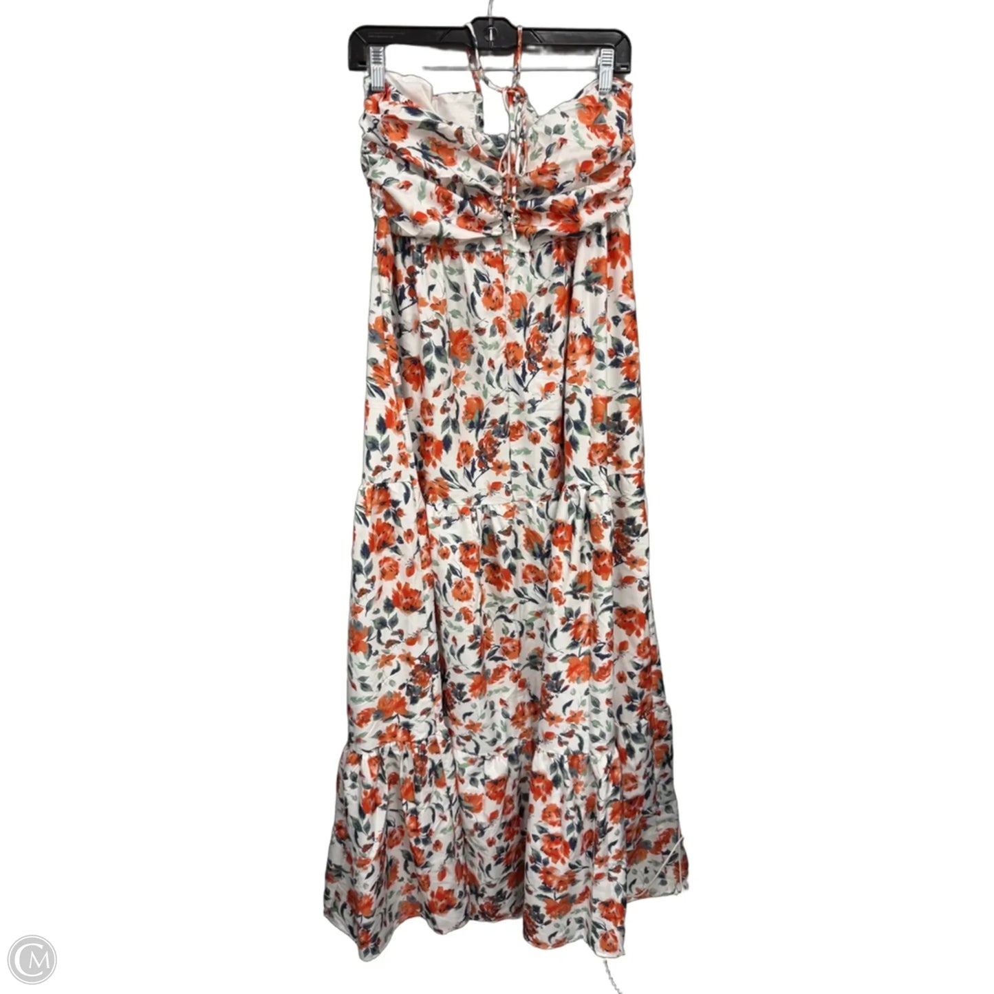 Dress Casual Maxi By Clothes Mentor In Orange & White, Size: L