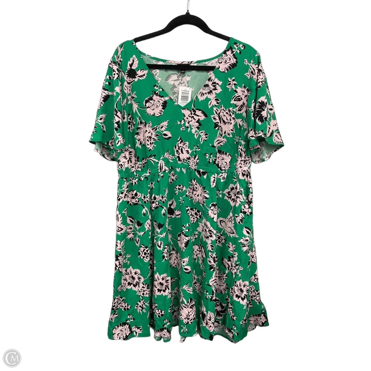 Dress Casual Short By Torrid In Green & White, Size: 1x