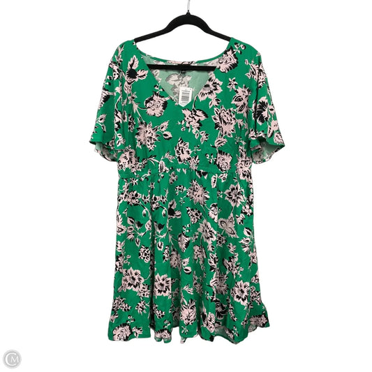Dress Casual Short By Torrid In Green & White, Size: 1x