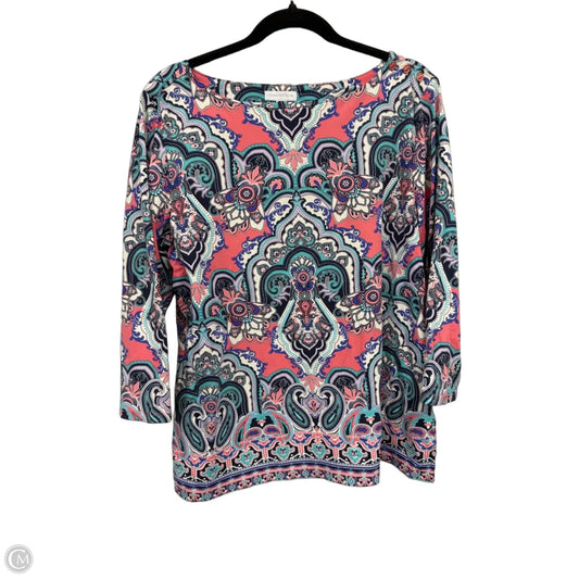 Top Long Sleeve By Charter Club In Pink & Purple, Size: Xl