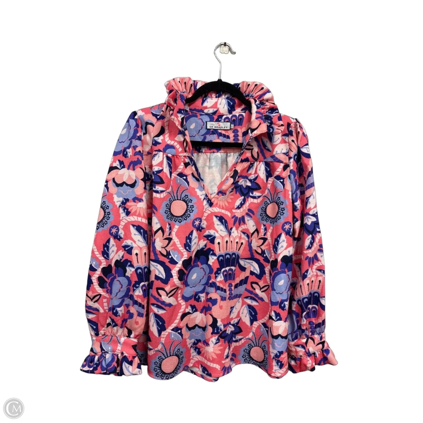 Blouse Long Sleeve By Clothes Mentor In Pink & Purple, Size: L